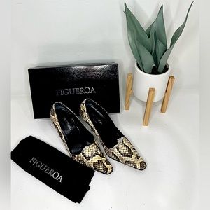 VINTAGE Figueroa Womens Shoes Snake Skin Heels